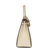 Hermes Special Order (HSS) Kelly Sellier 25 Gris Tourterelle, Nata Chevre Mysore Brushed Gold Hardware - Thumbnail View 3