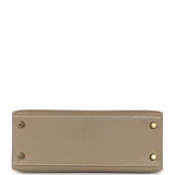 Hermes Special Order (HSS) Kelly Sellier 25 Gris Tourterelle, Nata Chevre Mysore Brushed Gold Hardware - Thumbnail View 6