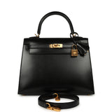 Hermes Kelly Sellier 25 Black Box Gold Hardware - Thumbnail View 1
