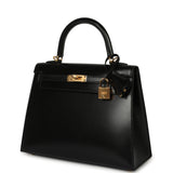 Hermes Kelly Sellier 25 Black Box Gold Hardware - Thumbnail View 5