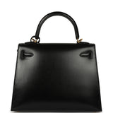 Hermes Kelly Sellier 25 Black Box Gold Hardware - Thumbnail View 4
