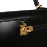 Hermes Kelly Sellier 25 Black Box Gold Hardware - Thumbnail View 7