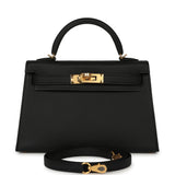 Hermes Special Order (HSS) Kelly Sellier 20 Black Verso Epsom Gold Hardware - Thumbnail View 1