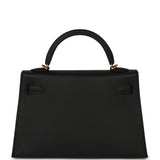 Hermes Special Order (HSS) Kelly Sellier 20 Black Verso Epsom Gold Hardware - Thumbnail View 4