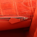 Pre-owned Hermes Kelly Retourne 40 Sanguine Matte Porosus Crocodile Palladium Hardware - Thumbnail View 9