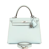 Hermes Kelly Sellier 25 Bleu Brume Epsom Palladium Hardware - Thumbnail View 1