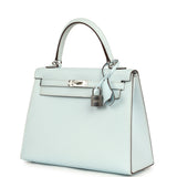 Hermes Kelly Sellier 25 Bleu Brume Epsom Palladium Hardware - Thumbnail View 5