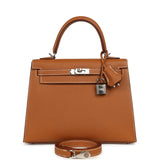Hermes Kelly Sellier 25 Gold Epsom Palladium Hardware - Thumbnail View 1