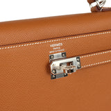 Hermes Kelly Sellier 25 Gold Epsom Palladium Hardware - Thumbnail View 7