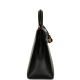 Vintage Hermes Kelly Sellier 32 Black Box Gold Hardware - Thumbnail View 3