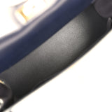 Vintage Hermes Kelly Sellier 32 Bleu Indigo Box Gold Hardware - Thumbnail View 8
