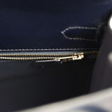 Vintage Hermes Kelly Sellier 32 Bleu Indigo Box Gold Hardware - Thumbnail View 9