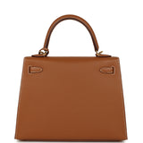 Pre-owned Hermes Kelly Sellier 25 Gold Epsom Gold Hardware - Thumbnail View 4