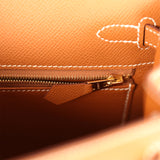 Pre-owned Hermes Kelly Sellier 25 Gold Epsom Gold Hardware - Thumbnail View 9