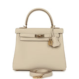 Hermes Kelly Retourne 25 Craie Togo Permabrass Hardware - Thumbnail View 1