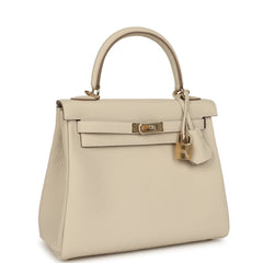 Hermes Kelly Retourne 25 Craie Togo Permabrass Hardware