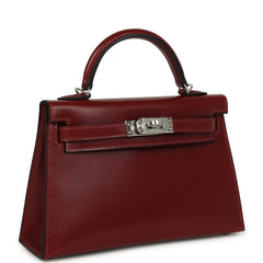 Hermes Kelly Sellier 20 Rouge H Box Palladium Hardware