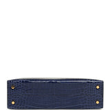 Pre-owned Hermes Kelly Sellier 20 Bleu Saphir Shiny Alligator Gold Hardware - Thumbnail View 6