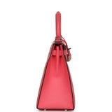 Pre-owned Hermes Kelly Sellier 28 Rose Azalee Epsom Palladium Hardware - Thumbnail View 3