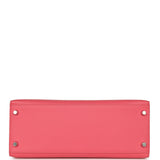 Pre-owned Hermes Kelly Sellier 28 Rose Azalee Epsom Palladium Hardware - Thumbnail View 6