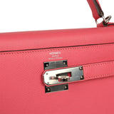 Pre-owned Hermes Kelly Sellier 28 Rose Azalee Epsom Palladium Hardware - Thumbnail View 7