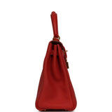 Pre-owned Hermes Kelly Retourne 25 Vermillion Togo Gold Hardware - Thumbnail View 3