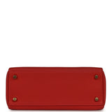 Pre-owned Hermes Kelly Retourne 25 Vermillion Togo Gold Hardware - Thumbnail View 6