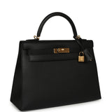 Pre-owned Hermes Kelly Sellier 32 Black Epsom Gold Hardware - Thumbnail View 2