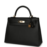 Pre-owned Hermes Kelly Sellier 32 Black Epsom Gold Hardware - Thumbnail View 5