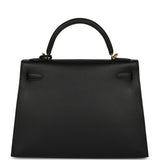 Pre-owned Hermes Kelly Sellier 32 Black Epsom Gold Hardware - Thumbnail View 4