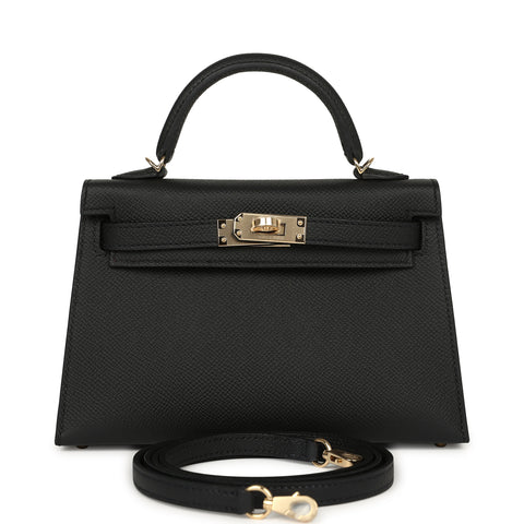 Hermes Special Order (HSS) Kelly Sellier 20 Black Verso Epsom Permabrass Hardware