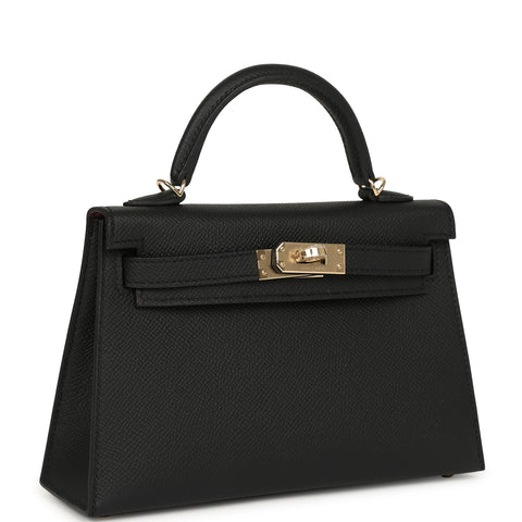 Hermes Special Order (HSS) Kelly Sellier 20 Black Verso Epsom Permabrass Hardware