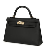 Hermes Special Order (HSS) Kelly Sellier 20 Black Verso Epsom Permabrass Hardware - Thumbnail View 5