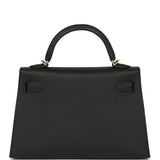 Hermes Special Order (HSS) Kelly Sellier 20 Black Verso Epsom Permabrass Hardware - Thumbnail View 4