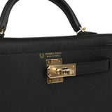 Hermes Special Order (HSS) Kelly Sellier 20 Black Verso Epsom Permabrass Hardware - Thumbnail View 7