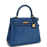 Hermes Kelly Retourne 25 Bleu France Swift Gold Hardware - Thumbnail View 2