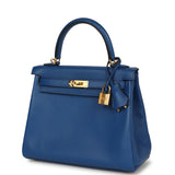 Hermes Kelly Retourne 25 Bleu France Swift Gold Hardware - Thumbnail View 5