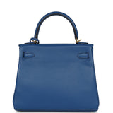 Hermes Kelly Retourne 25 Bleu France Swift Gold Hardware - Thumbnail View 4