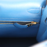 Hermes Kelly Retourne 25 Bleu France Swift Gold Hardware - Thumbnail View 9