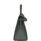 Pre-owned Hermes Kelly Sellier 28 Vert Amande Epsom Palladium Hardware - Thumbnail View 3