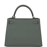 Pre-owned Hermes Kelly Sellier 28 Vert Amande Epsom Palladium Hardware - Thumbnail View 4