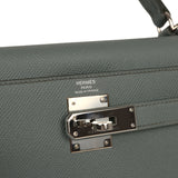 Pre-owned Hermes Kelly Sellier 28 Vert Amande Epsom Palladium Hardware - Thumbnail View 7