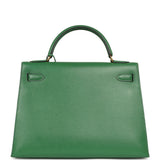 Vintage Hermes Kelly Sellier 32 Vert Bengale Courchevel Gold Hardware - Thumbnail View 4