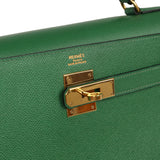 Vintage Hermes Kelly Sellier 32 Vert Bengale Courchevel Gold Hardware - Thumbnail View 7