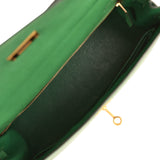 Vintage Hermes Kelly Sellier 32 Vert Bengale Courchevel Gold Hardware - Thumbnail View 8