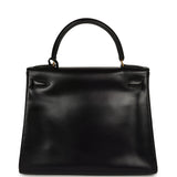 Vintage Hermes Kelly Retourne 28 Black Box Gold Hardware - Thumbnail View 4