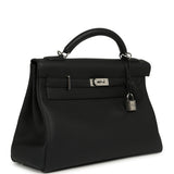 Pre-owned Hermes Kelly 42 Maxi Black Togo Palladium Hardware - Thumbnail View 2