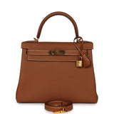 Pre-owned Hermes Kelly Retourne 28 Gold Togo Gold Hardware - Thumbnail View 1