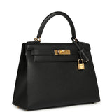 Pre-owned Hermes Kelly Sellier 28 Black Epsom Gold Hardwaare - Thumbnail View 2