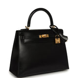 Hermes Kelly Sellier 25 Black Box Gold Hardware - Thumbnail View 2